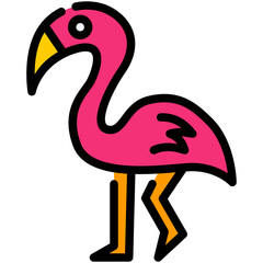 flamingo filled line icon