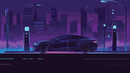 Dynamic Web Banner Design with Electric Cars and Chargers