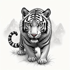 tiger on a white background