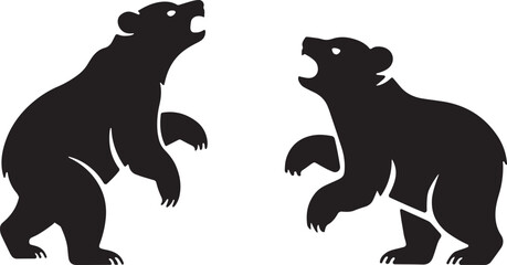 bear, silhouette, animal, wild, forest, standing, walking, side, front, sitting, cub, growling, big, strong, mammal,