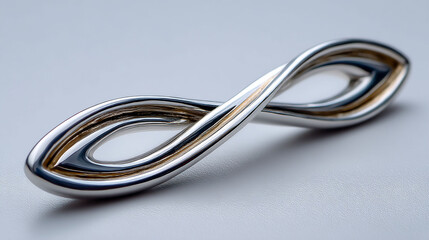 Fototapeta premium Elegant intertwined metal figure eight