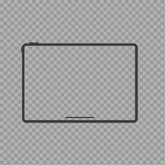 Tablet Device Frame Outline Mockup – Front View with Camera

