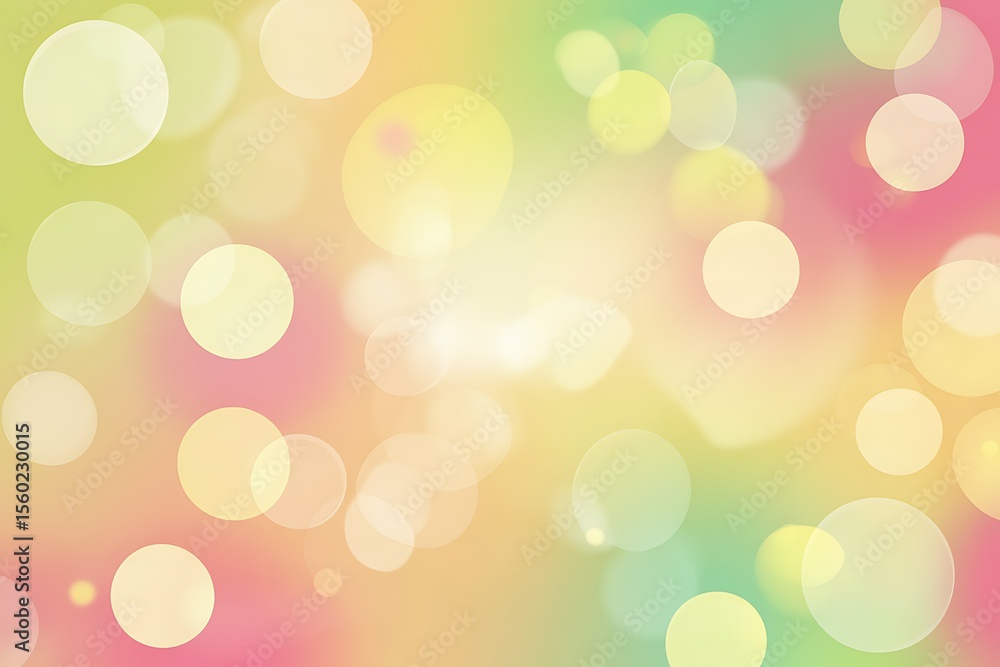 Poster soft bokeh circles gradient background with pastel colors and gentle light