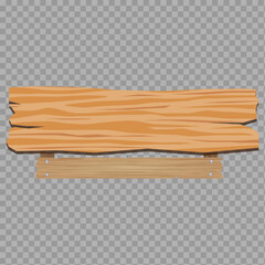 Rustic Wooden Signboard – Isolated on Transparent Background

