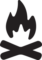 campfire silhouette, fire pit vector, flames outline, outdoor fire icon, bonfire illustration, night fire clipart, glowing fire sketch, camp flame art, wilderness fire symbol, logs and flame vector, c