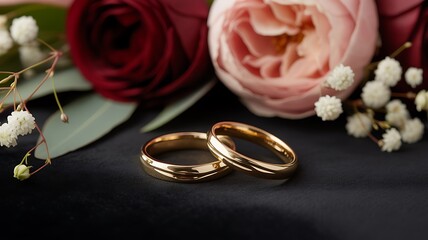 Romantic Wedding Rings and Roses A Symbol of Forever Love
