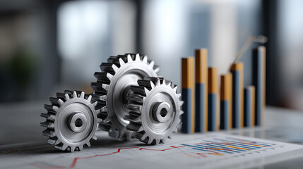 Investment trade analysis business analytics finance chart growth with graph insights in a modern office environment