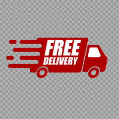 Free Delivery Truck Icon – Fast Shipping Symbol on Transparent Background

