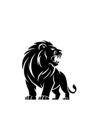 Royal heraldic lions. Black silhouette of rampant lion and griffins for logo or coat of arms. Premium wild animal crest symbols.	