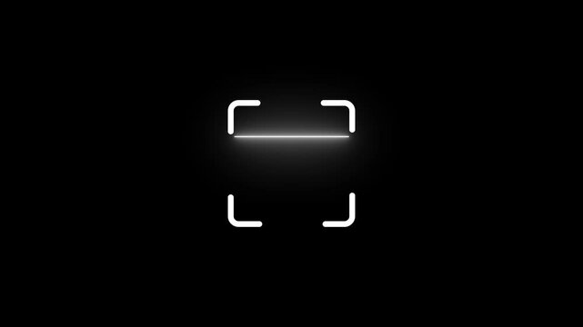 scanner icon animation isolated scanner neon shine icon animation .fingerprint biometric scanning animation. Biometric scanning animation showing neon fingerprint icon .4k video