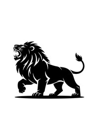Royal heraldic lions. Black silhouette of rampant lion and griffins for logo or coat of arms. Premium wild animal crest symbols.	