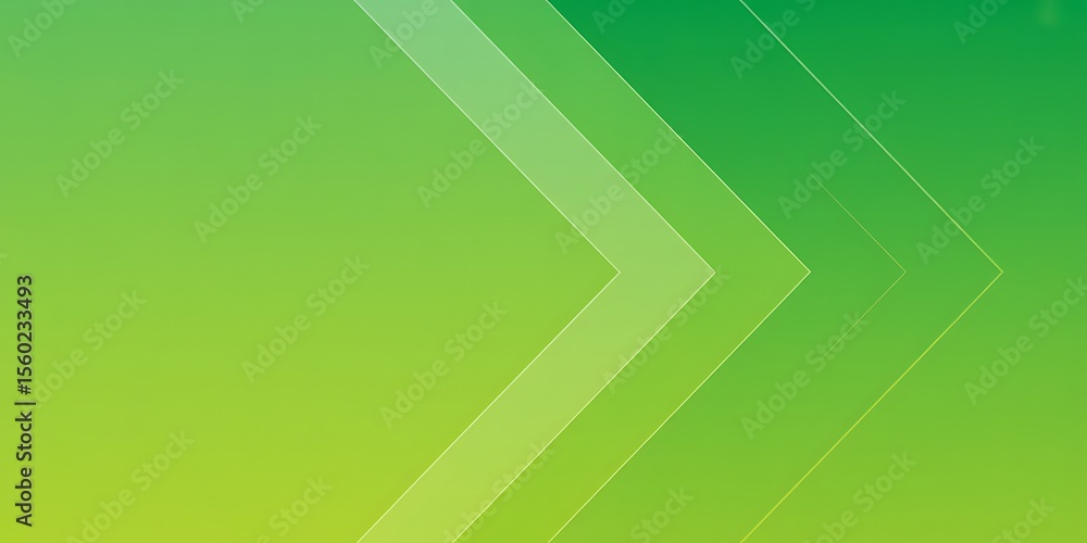 Poster abstract green gradient background with layered chevron shapes and subtle white outlines