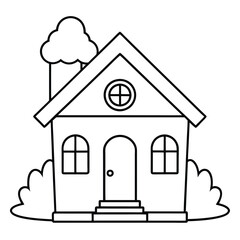 Fototapeta premium House or Home Coloring page for kids