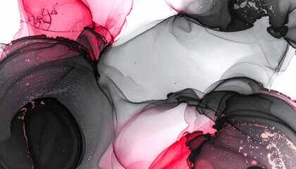 abstract painting with red and grey