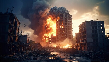 fire explosion in the city