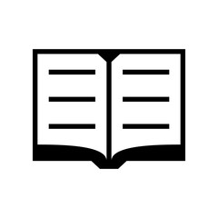 Black open book outline icon vector design
