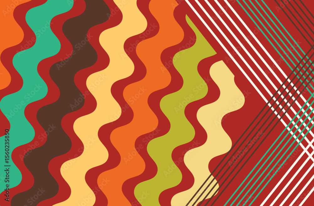 Poster abstract geometric retro background with diagonal lines and shapes. vector illustration