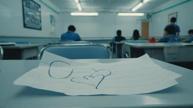 Love letter in a class.