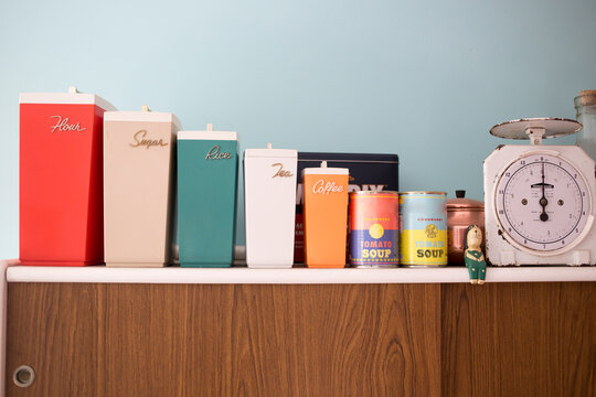 Retro kitchenalia on display