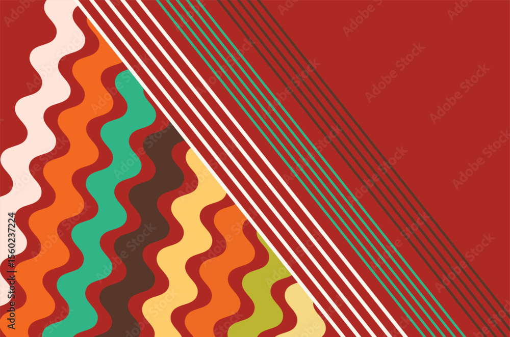 Leinwandbilder Abstract geometric retro background with dynamic lines and shapes. Vector illustration	