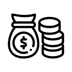 money bag line icon