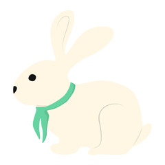 Easter eggs element decoration. Eggs, bunny, cross, flower flat design for easter eggs on white background. Vector isolated.