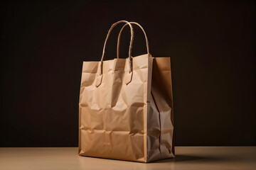 Eco friendly brown paper bag showcasing natural texture and simple style