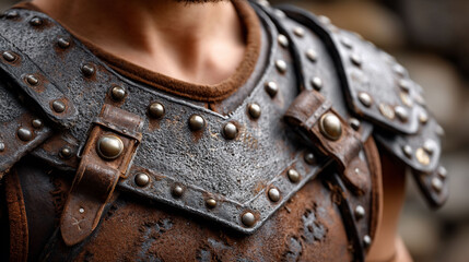 Riveted armor weathered protection medieval soldier
