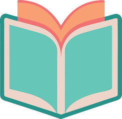 Pastel Open Book Icon – Learning Vector for Education App or Storytelling UI