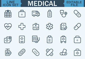 Comprehensive Collection of Health-Related Icons Showcasing Medical Symbols, Professional Healthcare Tools, and Doctors in Modern Flat Design