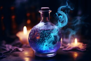 Fantasy Potion Vial with Vibrant Haze