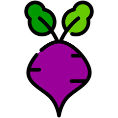 radish filled line icon