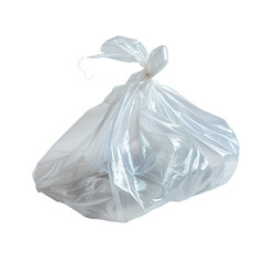 White plastic bag on black background