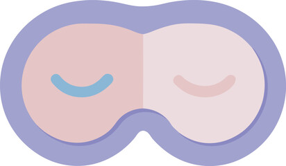 Soft Color Eye Mask – Simple Wellness Vector Graphic for Sleep Aid or Beauty Routine UI