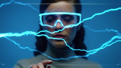 Doctor Using AR Glasses to Analyze X-Ray with AI Data Overlay - Powered by Adobe
