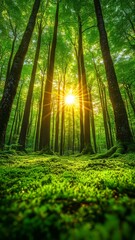 Fototapeta premium Serene Landscape Nature Srping Tree Foliage Forest
