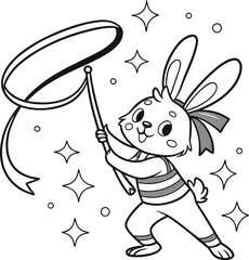 Funny cartoon bee insect vector illustration for coloring