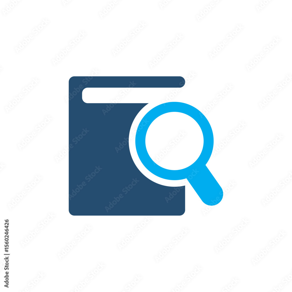 Poster vector illustration of a document with a manignifying glass, representing file search, document look