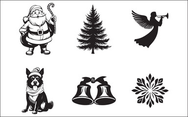 Naklejka premium christmas icons set