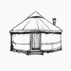yurt house on white