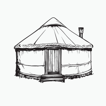 yurt house on white