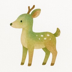 Cute watercolor deer illustration
