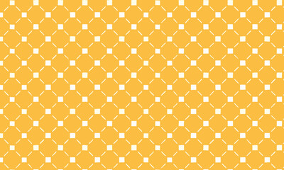 Yellow Diagonal Grid Pattern with Dashed Lines, Geometric Square Texture, Bright Seamless Vector Background