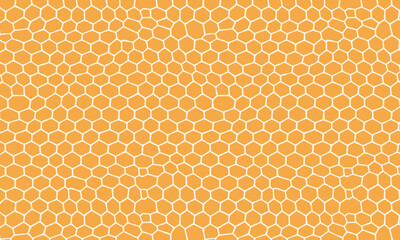 Cute Honeycomb Pattern, Abstract Yellow Honey Texture, Seamless Beehive Vector Background