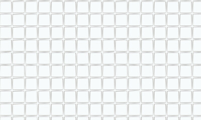 White 3D Tile Pattern - Minimalist Square Grid Background, Abstract Geometric Vector Texture