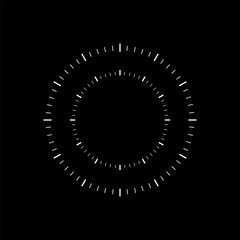 Circular dial with detailed tick marks and rings, ideal for precise measurement or calibration.