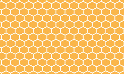 Geometric Yellow Honeycomb Seamless Pattern