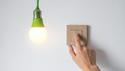 Energy-efficient concept: Light bulb being turned on and off