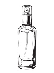 Stylized image of bottle of parfumed  white background vector