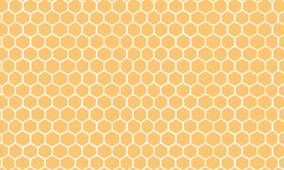 Geometric Yellow Honeycomb Seamless Pattern